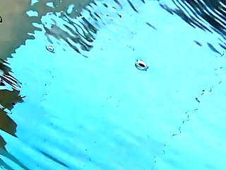 Flashing My Dick in Front of a Girl in Swimming Pool and Fucks Me - It's Very Risky with People Near - Misscreamy