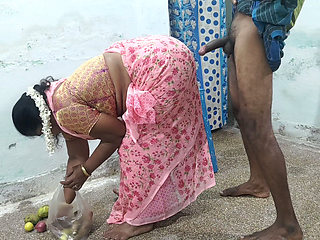 My College Professor Invited Me to His House One Day and I Had Sex with Her While She Was Picking Vegetables