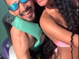 Hot brazilian girl cheats on her man with a jetski instructor during their ride POV