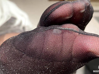 POV Under My Big Pantyhosed Booty: Nylon Foot & Rear Teasing