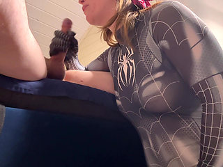 Spider Girl Suck Huge Cock Till Oral Pulsating Creampie