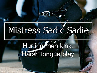 Harsh Tongue Play! Destroying Your Tongue with My Heels. Kink Hurting Men