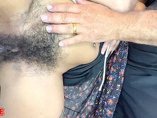 This Brunette with a Hairy Pussy Kissed Her Cuckolded Husband, Doing a Double Penetration with His Friends