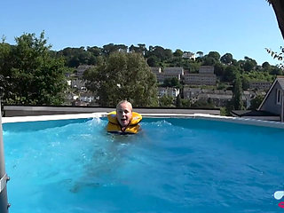 Tight Lifejacket Tease - Bikini Brat in the Pool