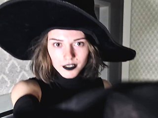 Spooky witch seduces me on a Halloween night and asks for a fuck