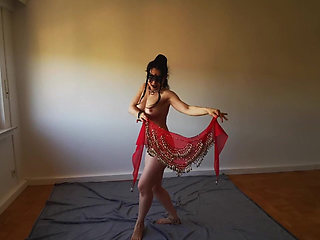Sexy Arab Slave Performs Hot Dance - Bellydancing Belt Striptease Ends Totally Naked