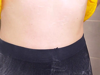 Horny MILF Gets Wet In Control Top Pantyhose Tights