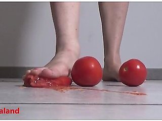 Several Tomatoes Are Crushed Under My Wonderful Bare Feet