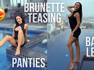 Mini Dress, Bare Legs, Roof Top Pool