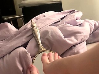 Amateur blondie solo anal masturbation