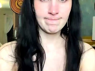 Cute curly brunette solo webcam masturbation
