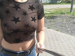 Public Nudity Flashing Tits in the Street