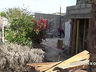 Straight worker fucked by his colleegue outdoor