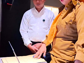 Fuck her Coworker after meeting report is done