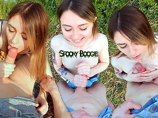 Cum on My Titties and Face! Virgin Teen Has Blowjob/titjob for the First Time...