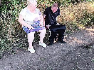 Neighbor MILF sucks my dick deep in park until I cum in her mouth