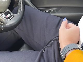 Touching Driver Dick While Driving