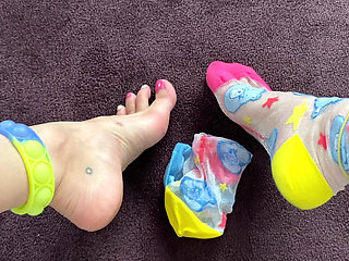 POV Sniffing My Mesh Silky Socks Right off My Feet