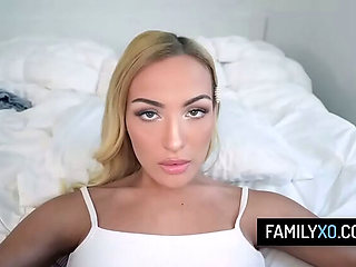 Stepdad Spanks Blonde Stepdaughter Mila Monet's Big Booty Then Fucks Her Hard