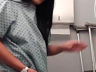 Busty Big Ass Quarantined Teen Almost Caught Masturbating in Hospital Room