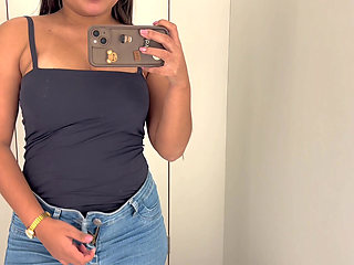 BIG CLITORIS MASTURBATING IN THE PUBLIC FITTING ROOM