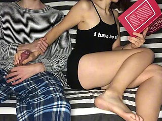 I Watched Porn and Used Step-sister Hand for Jerking off but She First got Re...