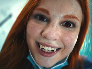 Horny Lesbian Vampires - Redhead Nurse Mesmerizes Brunette With Big Tits