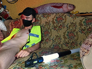 Young Twink jerks off his big cock