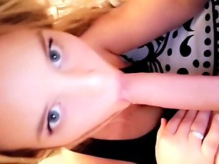 Big-Ass Blonde Sucks Cock and Balls on Snapchat