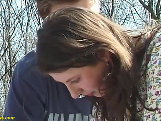 Young monster boob teen outdoor fucked by her boyfriend