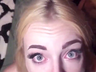 British Blonde 19yo Petite Swallows Every Drop of BBC
