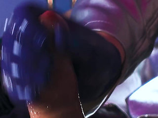 Horny Gloved Babe in Shiny Leather Jerks His Big Cock & Fingers Deep Into His Pisshole Till He Explodes Cum All Over Her Boots