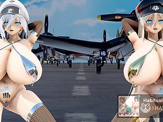 3D animated bukkake adventure in a Japanese game with a futanari twist