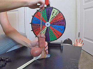 She Inserts a 30cm Probe All the Way Into His Meaty Cock - Playing BDSM Roulette