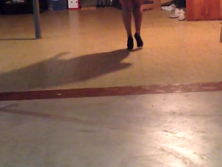 Nude Catwalking in Heels