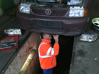 Tattooed German blonde amateur gets fucked hard by horny dude in car