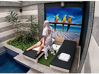 I Call The Room Service Girl From The Private Suite And She Gives Me A Blowjob