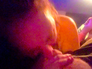 Sexy redhead Liz Lane gives Chester Van Name another amazing Deep throat blowjob and then we switch it up to some foot job  cum