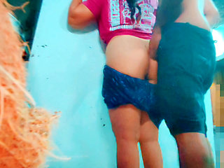 (Srilankan )The sexy boy next door waited for the man to go to work and fucked the woman.