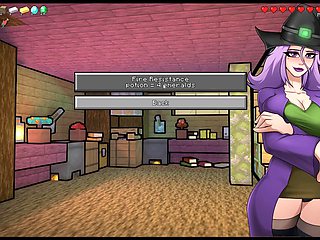 Wedding night fun with a gorgeous bride and some minecraft-style action