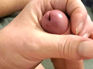 Foreskin teasing wanking till my spunk flys out