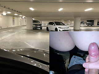 Risky Car Sex in Parking Lot - Started with Handjob, Ended with a Fuck!