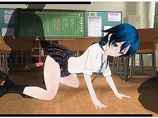 3D Hentai Schoolgirl Enjoys Double Penetration During Break