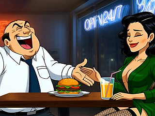 Slut Wife Fucked in Dirty Public Toilet. Cartoon