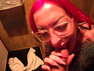 Nudist Sauna British Punk Pink Hair Slut Piggy Mouth Fucked in Nudist Spa