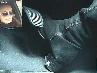 Driving Fast in Black Suede Knee High Boots