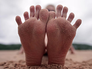 Worship My Feet on Public Beach and Get My Permission to Cum