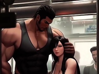 Big Titty Tifa LOVES making new friends on the train!