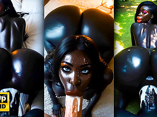 Thick Hot Dark Chocolate Bimbos Riding And Getting Throat Fucked - Ai Generated