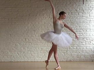 Naked Russian Ballerina exercising